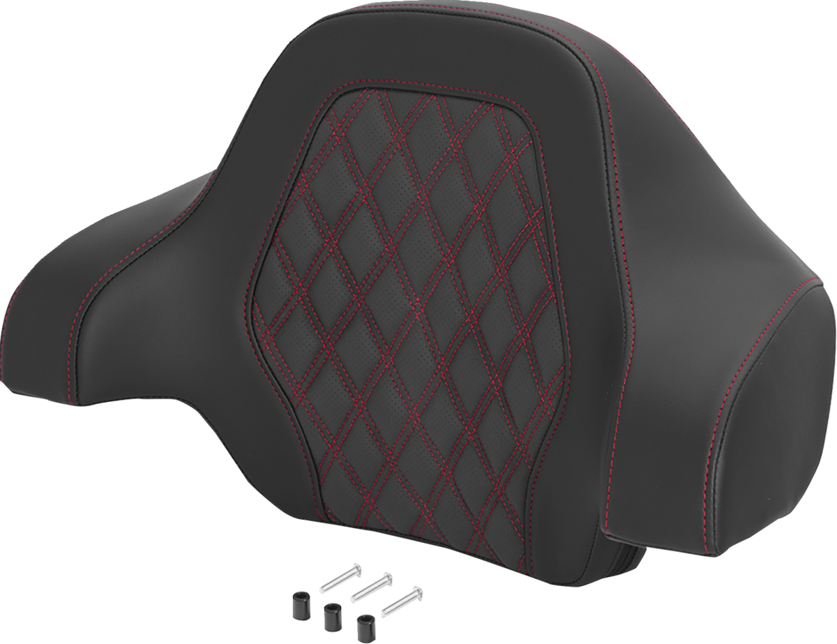 Saddlemen Red Lattice Stitch Deluxe Sissy Bar Tour Pack Backrest Pad for Harley