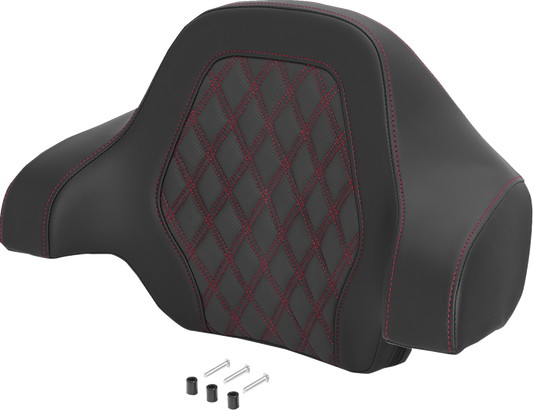 Saddlemen Red Lattice Stitch Deluxe Sissy Bar Tour Pack Backrest Pad for Harley