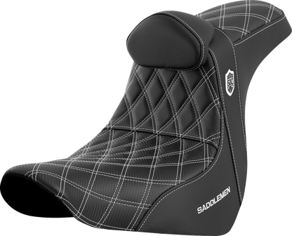 Saddlemen SDC Pro Series White Lattice Seat & Backrest 18-26 Harley Low Rider