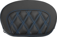 Saddlemen Mini Contour Blue Carbon Lattice Stitch Sissy Bar Pad for Harley