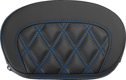 Saddlemen Mini Contour Blue Carbon Lattice Stitch Sissy Bar Pad for Harley