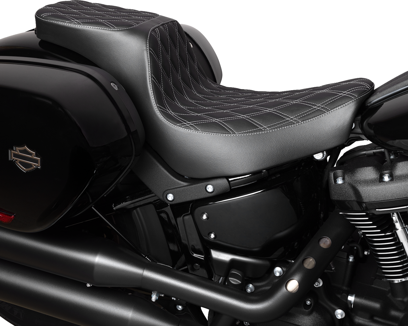 Drag Specialties Predator Silver Diamond Seat 2018-25 Harley Softail FXLRST FLSB