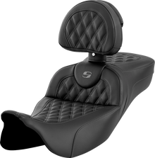 Saddlemen Roadsofa Dark Gray Lattice Extended Seat Backrest 08-25 Harley Touring