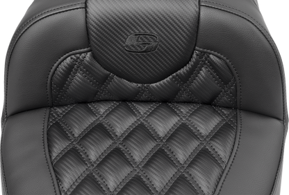 Saddlemen Roadsofa Black Lattice Extended Gel Seat for 2023-2025 Harley Touring
