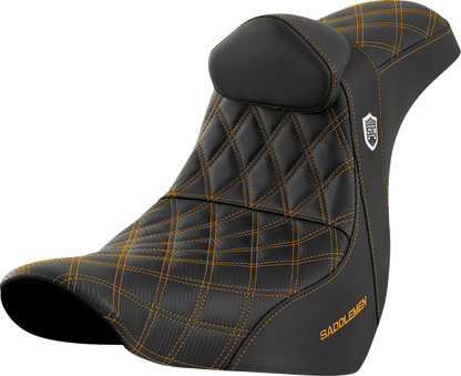 Saddlemen SDC Pro Series Gold Lattice Seat & Backrest 18-26 Harley Low Rider