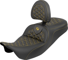 Saddlemen Roadsofa Gold Tri Gripper Seat & Backrest for 2008-2025 Harley Touring