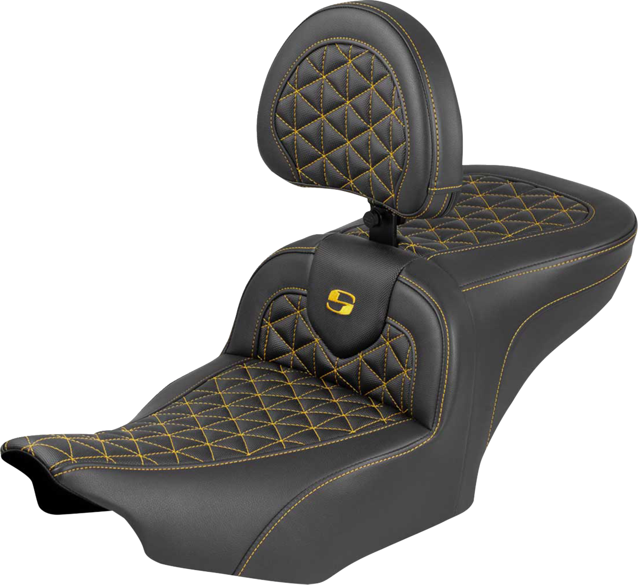 Saddlemen Roadsofa Gold Tri Gripper Seat & Backrest for 2023-2026 Harley Touring