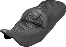 Saddlemen Roadsofa Silver Honeycomb Extended Seat fits 2008-2025 Harley Touring