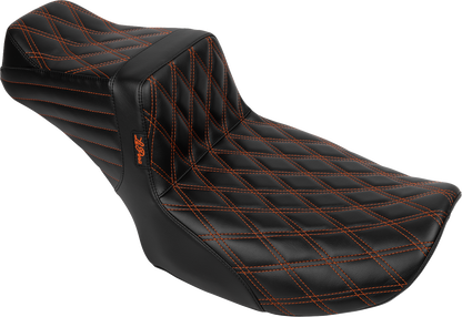 Le Pera Tailwhip Daddy Long Leg Orange Diamond Seat for 2023-2025 Harley Touring
