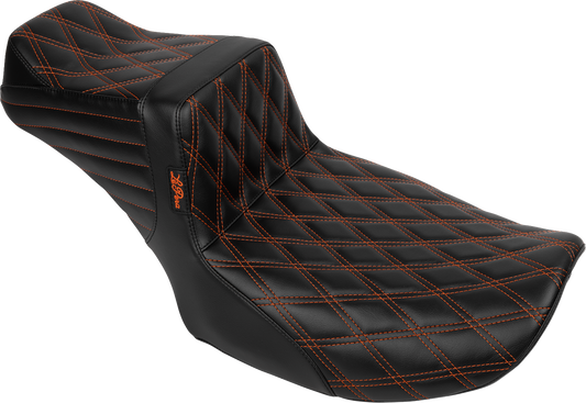 Le Pera Tailwhip Daddy Long Leg Orange Diamond Seat for 2023-2025 Harley Touring