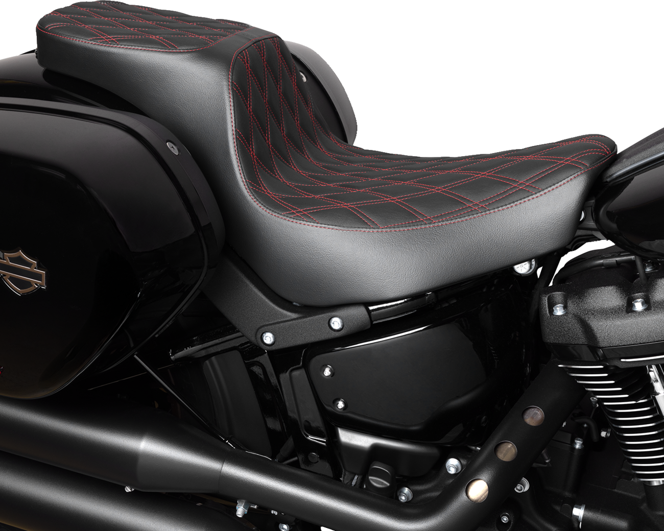 Drag Specialties Predator Red Diamond Seat 2018-2025 Harley Softail FXLRST FLSB