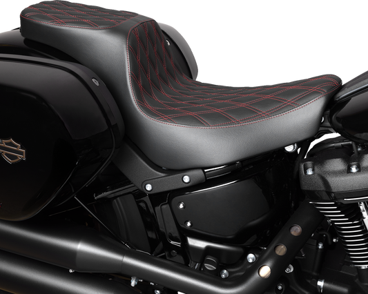 Drag Specialties Predator Red Diamond Seat 2018-2025 Harley Softail FXLRST FLSB