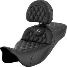 Saddlemen Roadsofa Silver Lattice Extended Seat & Backrest 08-25 Harley Touring