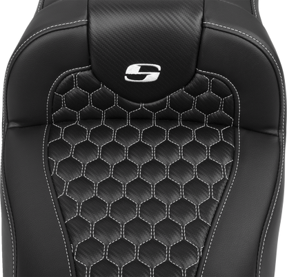 Saddlemen Roadsofa White Honeycomb Extended Seat & Backrest 23-25 Harley Touring