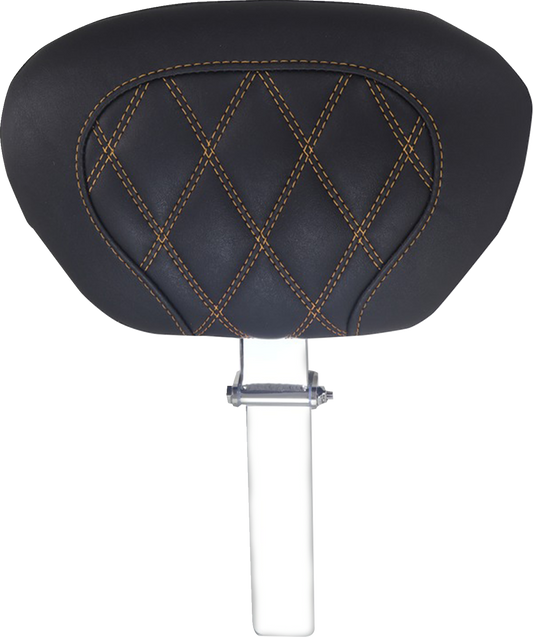 Mustang Super Tour Orange Diamond Driver Backrest fits 2008-2025 Harley Touring