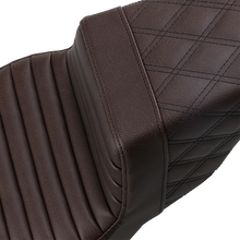 Saddlemen Brown Step-Up Tuck-n-Roll Lattice Seat for 2008-2025 Harley Touring
