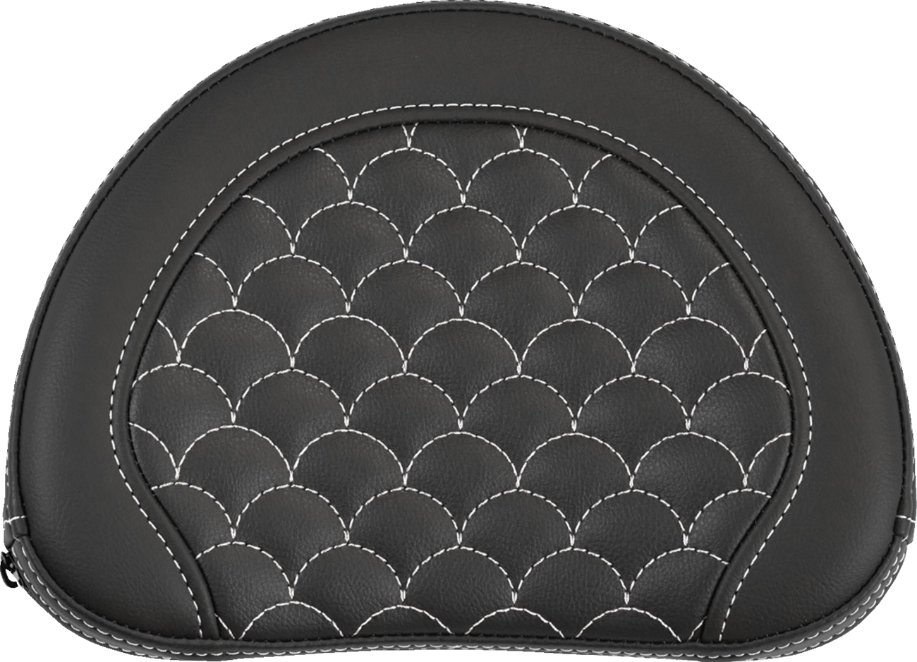 Saddlemen Contour White Dragon Scale Stitch Sissy Bar Backrest Pad for Harley