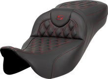 Saddlemen Roadsofa Burgundy Lattice Extended Gel Seat for 2008-25 Harley Touring