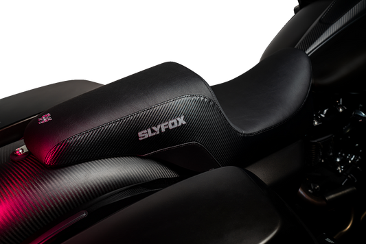 Slyfox Smooth Carbon Fiber Seat fits 2008-2024 Harley Electra Road Street Glide