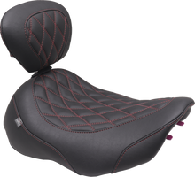 Mustang Wide Tripper Red Diamond Solo Seat & Backrest 2023-2026 Harley Touring
