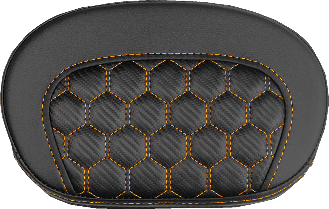 Saddlemen Mini Contour Orange Carbon Honeycomb Sissy Bar Backrest Pad for Harley