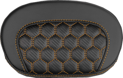 Saddlemen Mini Contour Orange Carbon Honeycomb Sissy Bar Backrest Pad for Harley