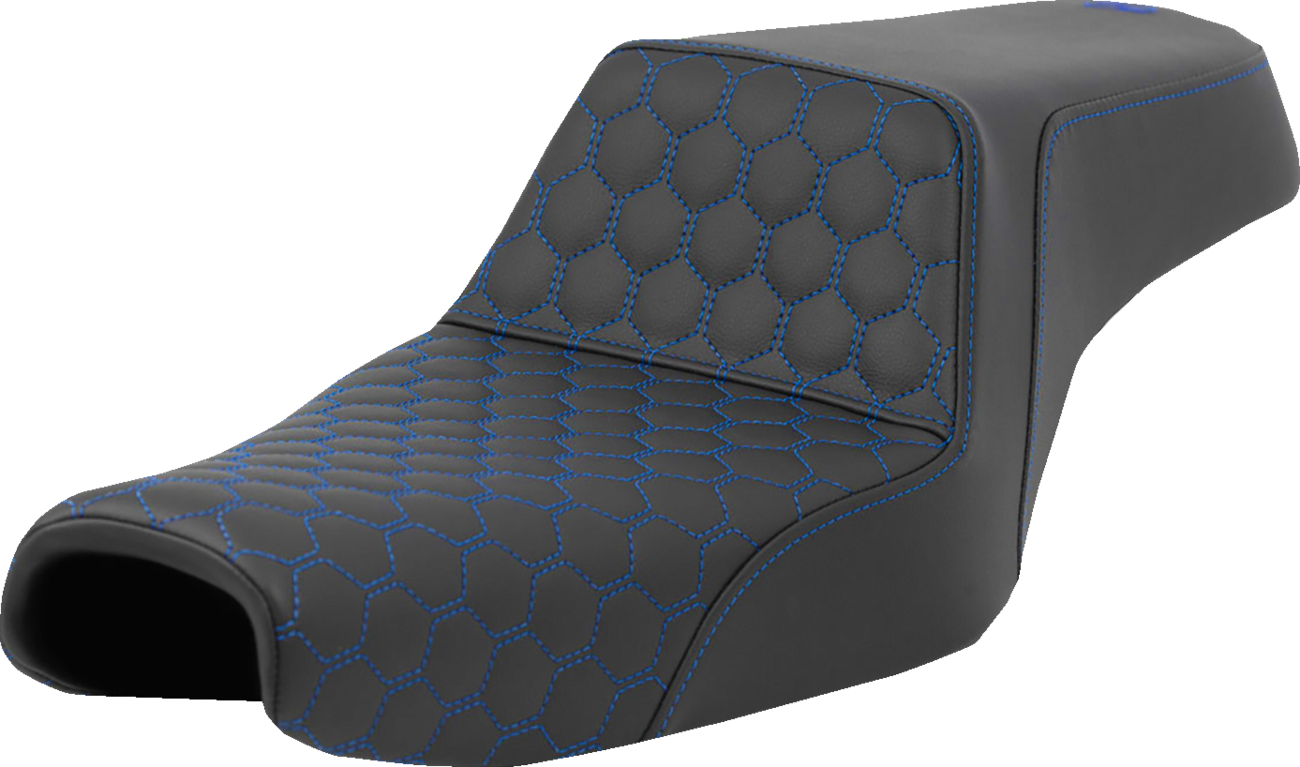 Saddlemen Step Up Blue Honeycomb Gelcore Seat for 2004-22 Harley Sportster 3.3G