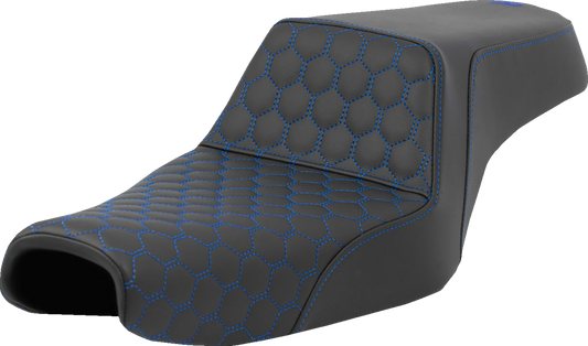 Saddlemen Step Up Blue Honeycomb Gelcore Seat for 2004-22 Harley Sportster 3.3G