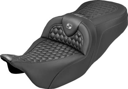 Saddlemen Roadsofa Gray Honeycomb Stitch Gel Seat fits 2008-2025 Harley Touring