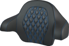 Saddlemen Blue Carbon Lattice Tour Pak Backrest Pad for 2014-2025 Harley Touring
