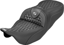 Saddlemen Roadsofa White Honeycomb Stitch Gel Seat fits 2008-2025 Harley Touring