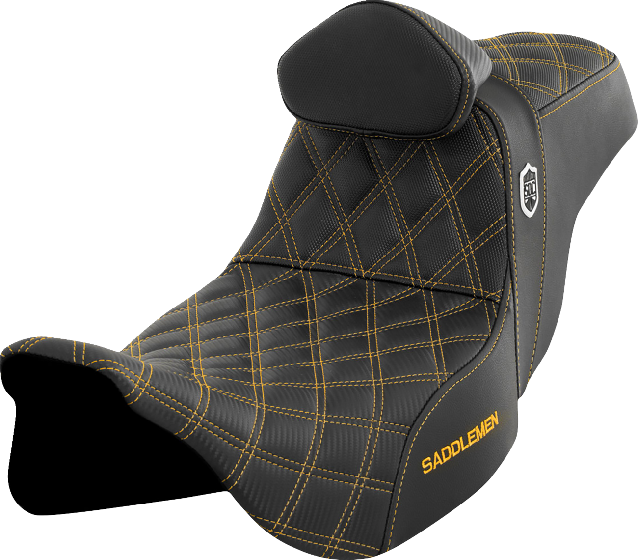 Saddlemen SDC Pro Series Gold Lattice Seat & Backrest for 2008-24 Harley Touring