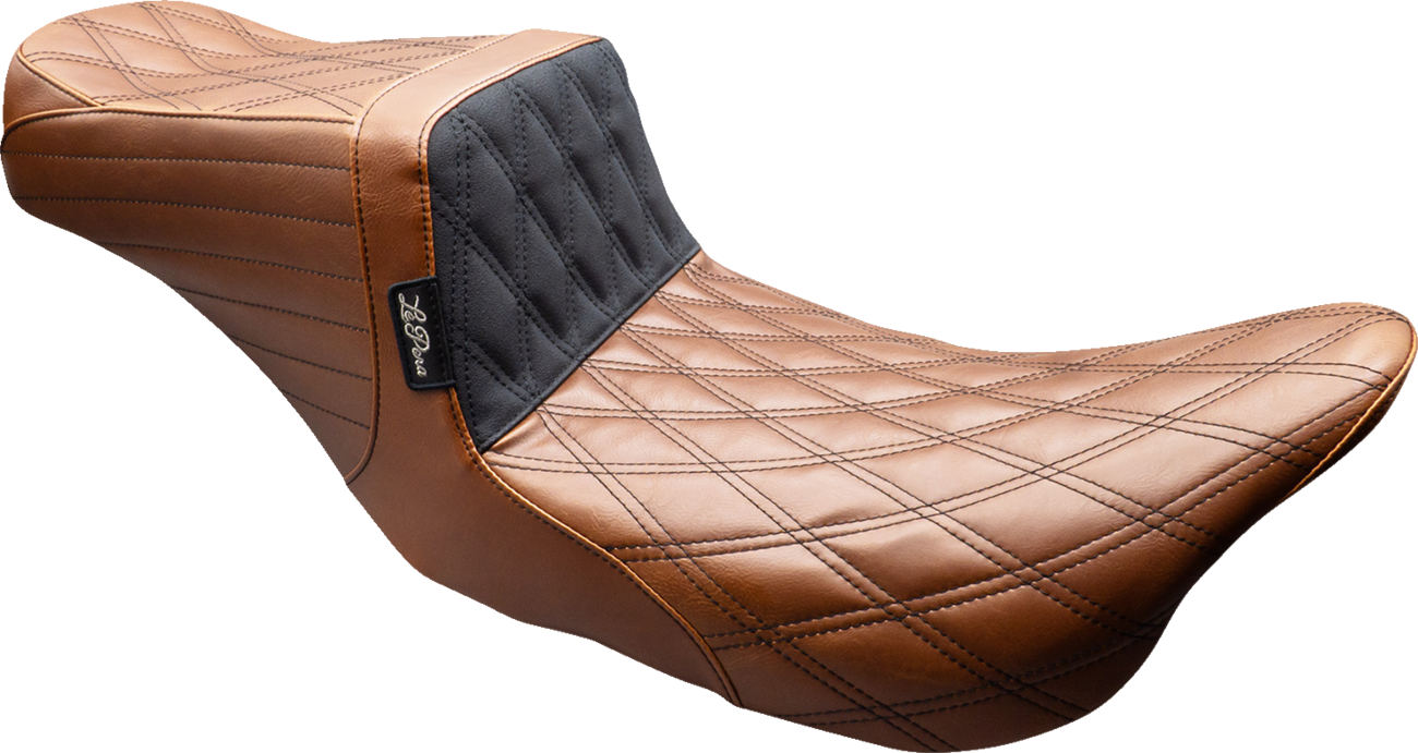 Le Pera Brown Tailwhip Gripper Lumbar Seat fits 2008-2024 Harley Touring FLH FLT