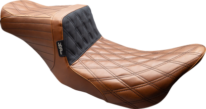Le Pera Brown Tailwhip Gripper Lumbar Seat fits 2008-2024 Harley Touring FLH FLT