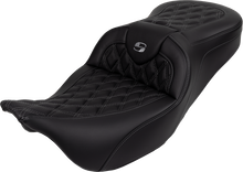 Saddlemen Roadsofa Dark Gray Lattice Seat w/ Backrest for 2008-25 Harley Touring