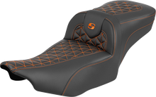 Saddlemen Roadsofa Orange Tri Gripper Extended Seat for 2023-2026 Harley Touring
