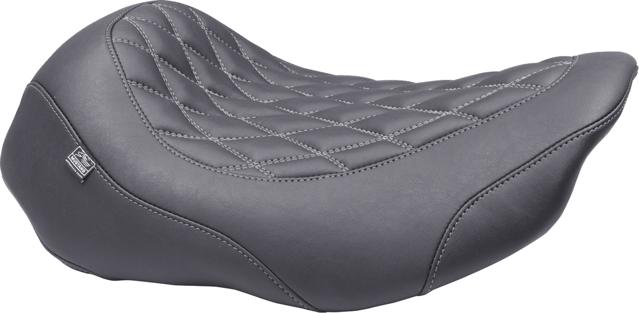 Mustang Wide Tripper Gray Diamond Solo Seat fits 2023-2025 Harley Touring FLTR
