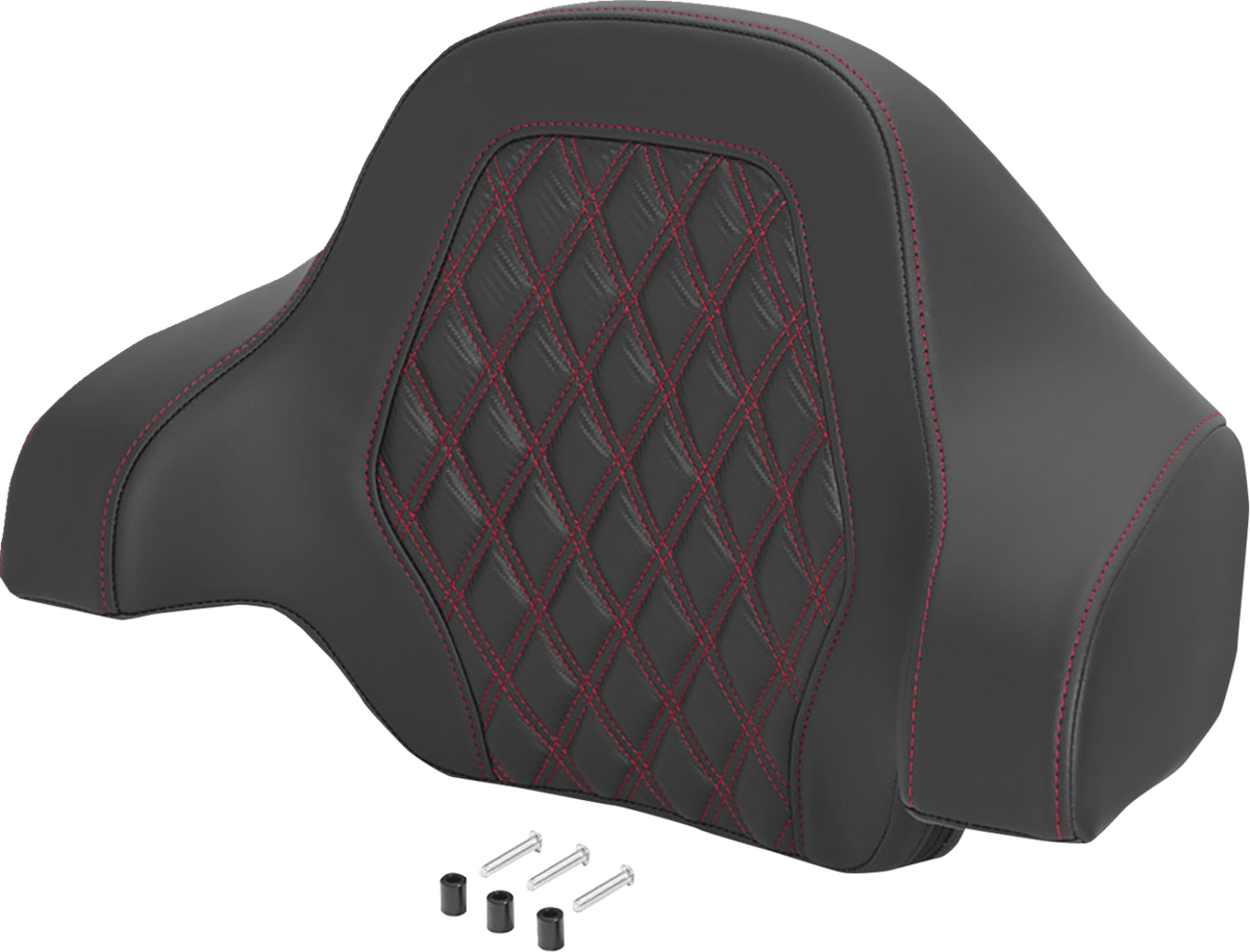 Saddlemen Red Carbon Lattice Deluxe Sissy Bar Tour Pack Backrest Pad for Harley