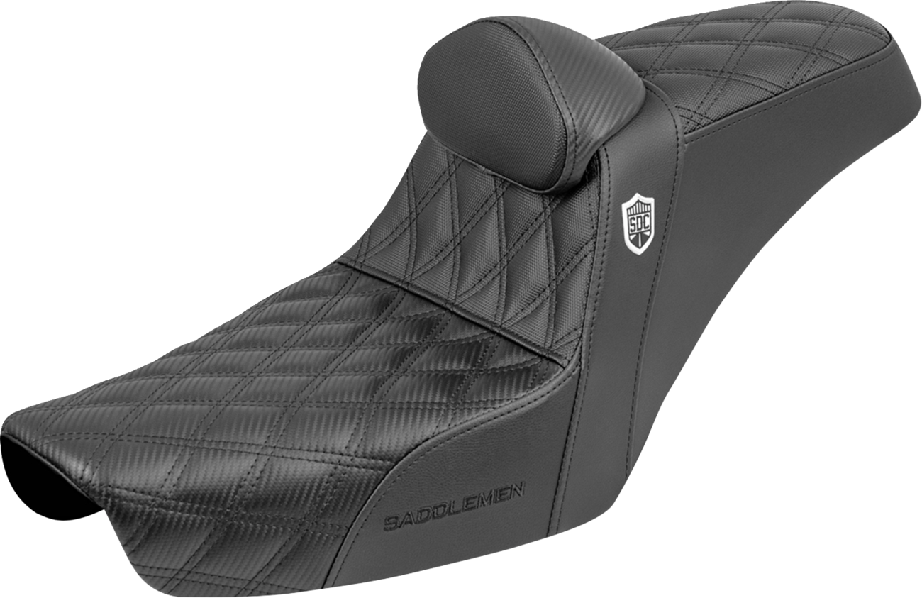 Saddlemen SDC Carbon Lattice Grip Seat & Backrest fits 1996-2003 Harley Dyna FXD