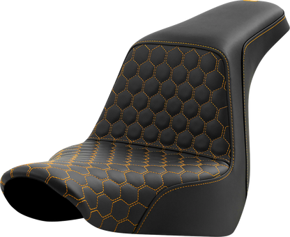 Saddlemen Step Up Gold Honeycomb Gel Seat for 2018-2026 Harley Softail FXLR FLSB