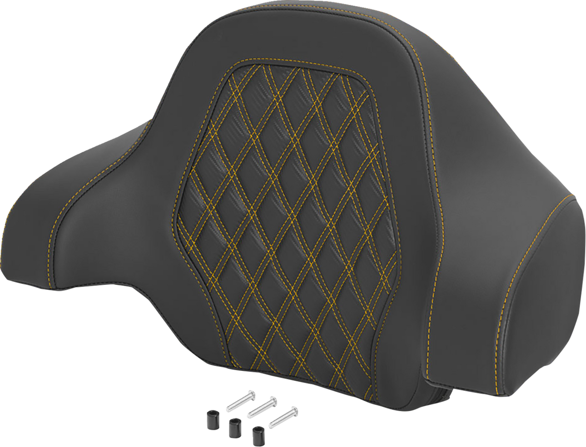 Saddlemen Gold Carbon Lattice Deluxe Sissy Bar Tour Pack Backrest Pad for Harley