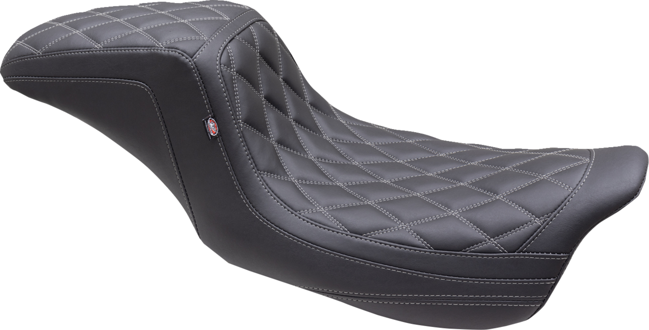 Mustang Squareback Gray Diamond Stitch Seat for 2008-2024 Harley Touring 75299GM