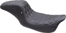 Mustang Squareback Gray Diamond Stitch Seat for 2008-2025 Harley Touring 75299GM