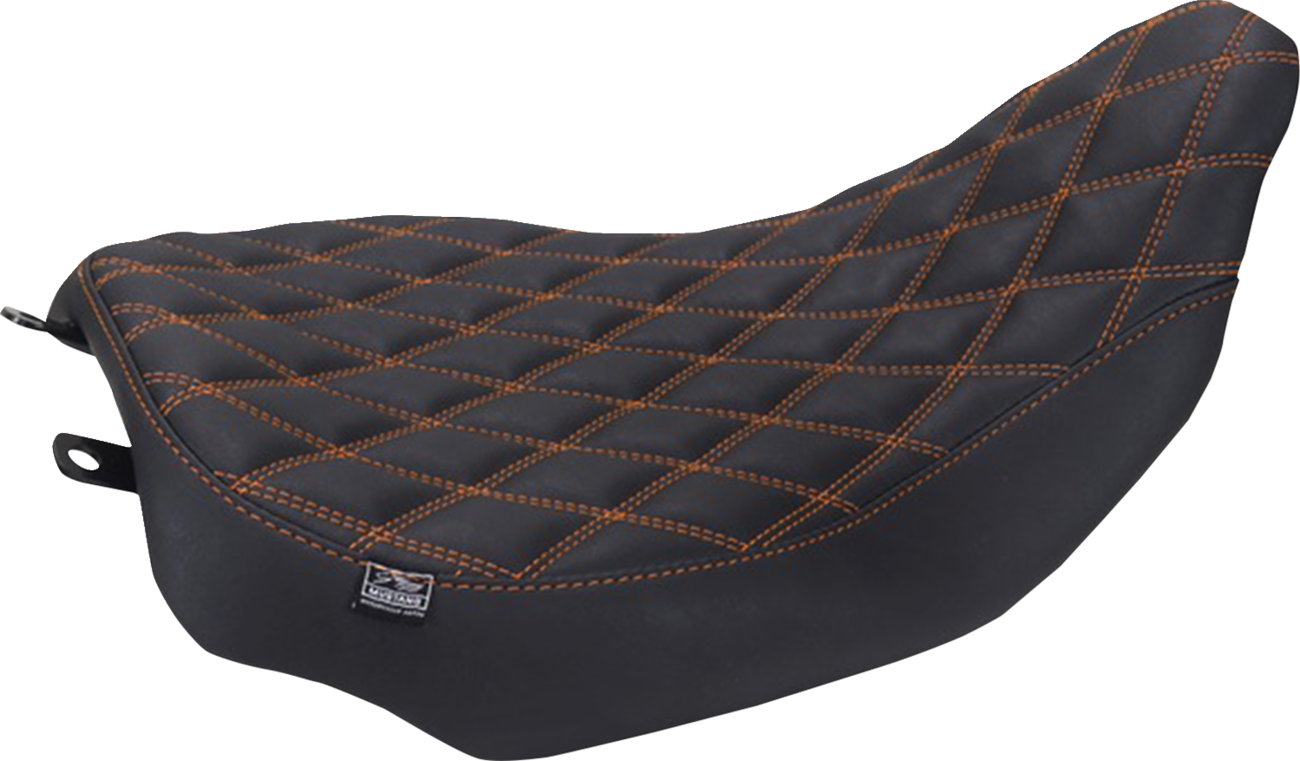 Mustang Runaround Orange Diamond Solo Seat fits 2023-26 Harley Road Street Glide