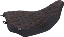 Mustang Runaround Orange Diamond Solo Seat fits 2023-26 Harley Road Street Glide