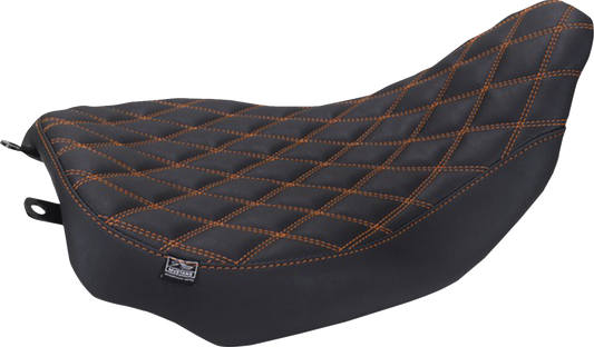 Mustang Runaround Orange Diamond Solo Seat fits 2023-26 Harley Road Street Glide