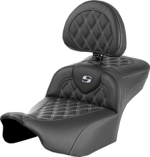 Saddlemen Roadsofa Silver Lattice Extended Seat & Backrest 23-26 Harley Touring