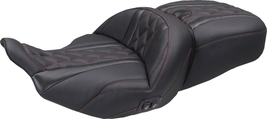 Mustang Super Tour Red Diamond Heated Seat for 2023-26 Harley Road Street Glide
