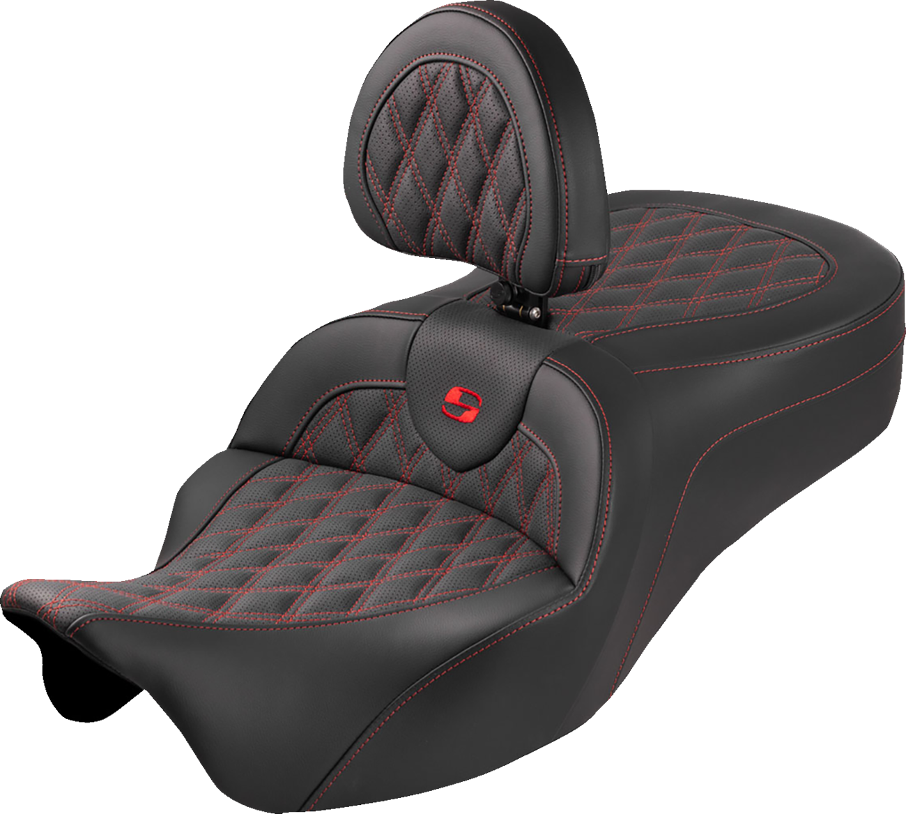 Saddlemen Roadsofa King Red Lattice Seat & Backrest for 2008-2025 Harley Touring