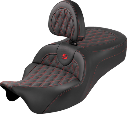 Saddlemen Roadsofa King Red Lattice Seat & Backrest for 2008-2025 Harley Touring